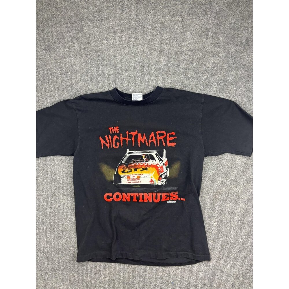 Vintage John Force Shirt Mens Large Black NHRA Drag Racing Graphic AllSport 90s